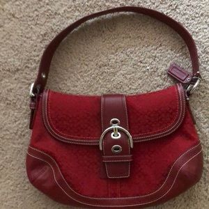 Authentic red coach bag